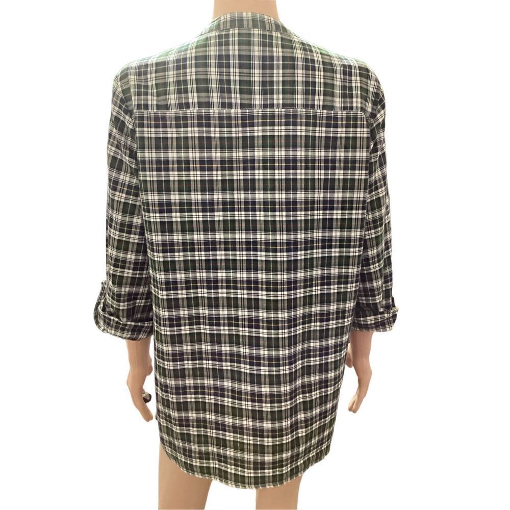 American Sweetheart Plaid & Lace Tunic Top M - Picture 2 of 10